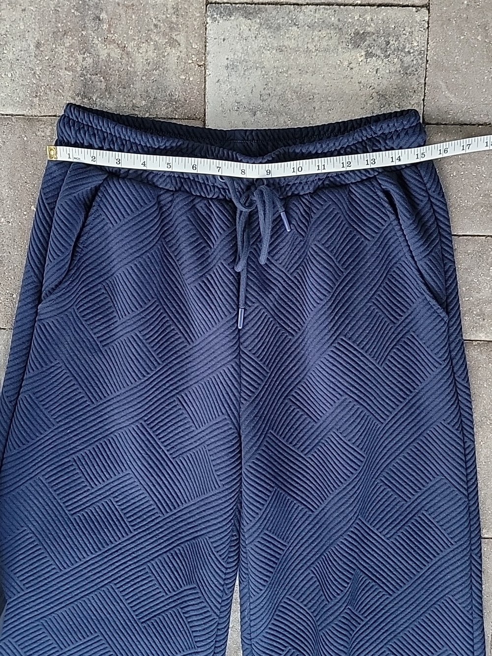 See And Be Seen Textured Duo Women's Lounge Set Navy Blue Sz L Relaxed Fit - Picture 14 of 16